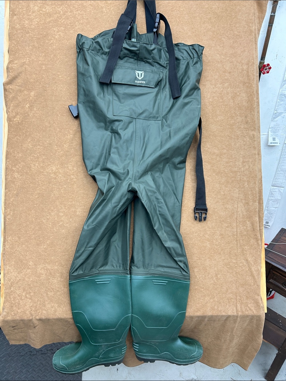 TIDEWE Men’s Green Chest Waders with Integrated Boots